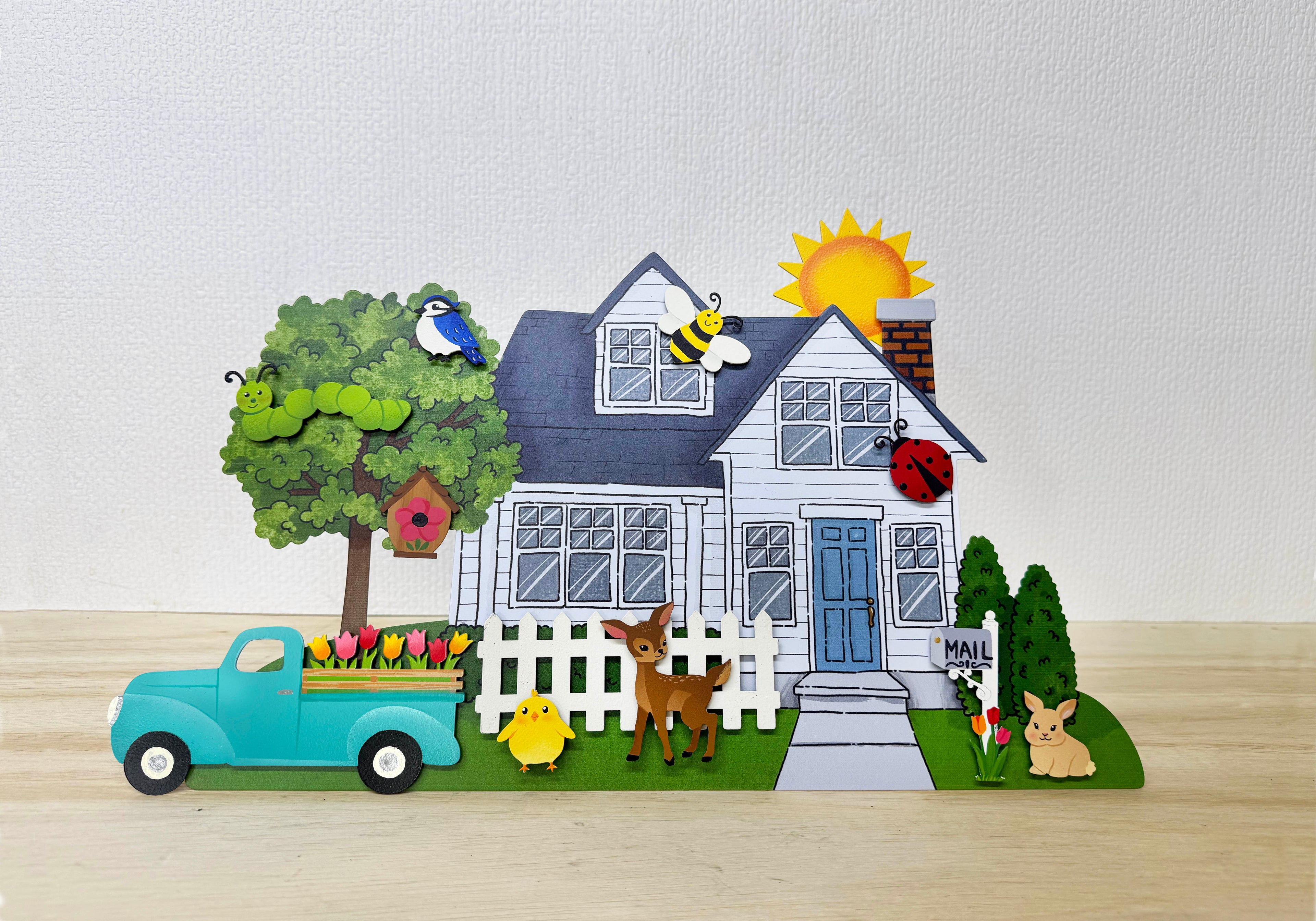 Spring Truck w/ Flowers Magnet