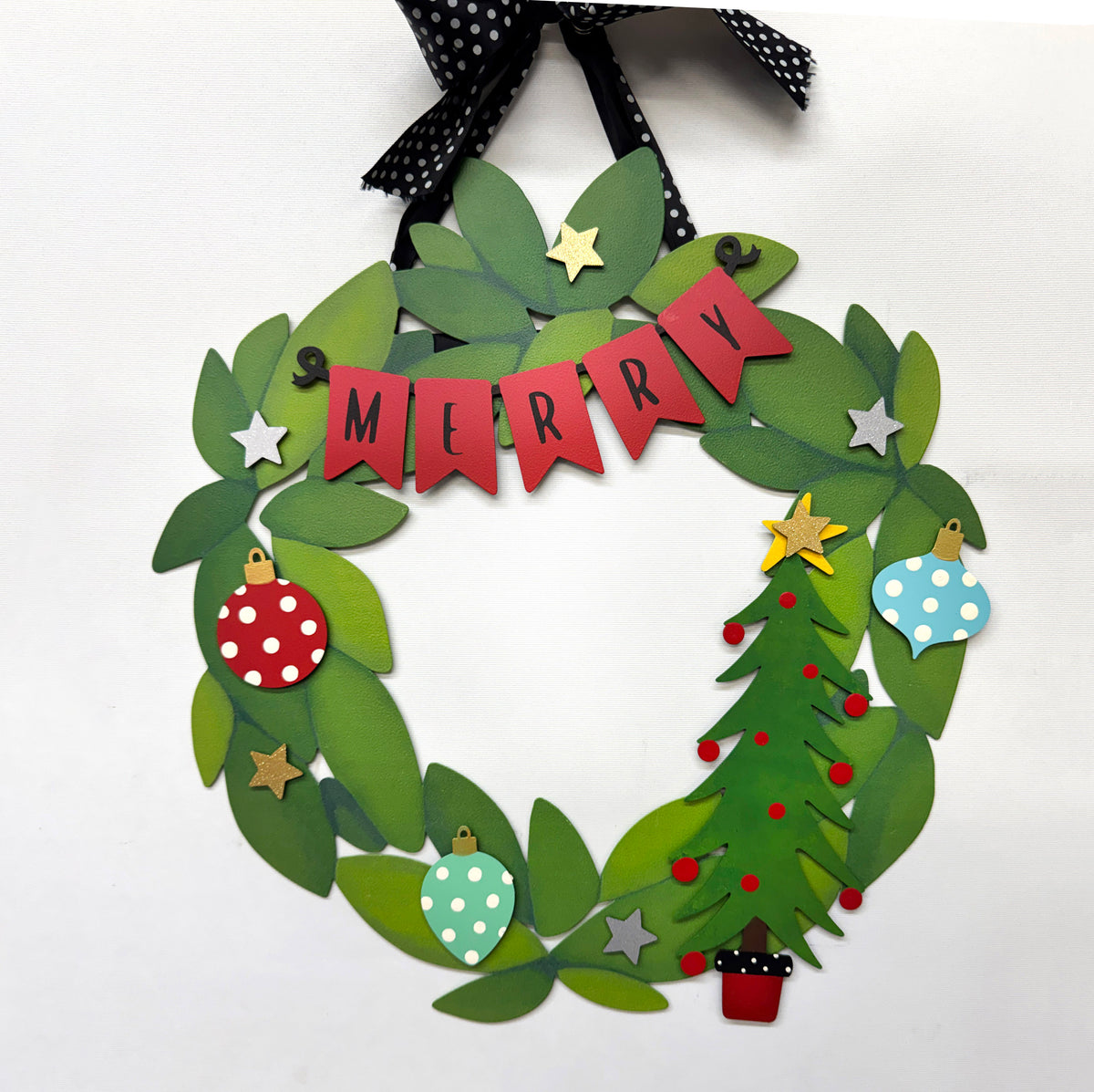 Merry Wreath Kit Magnets S/4