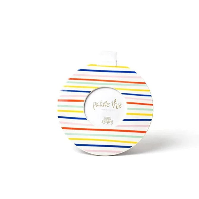 Happy Line Up Medium Stripe Mini Round Frame