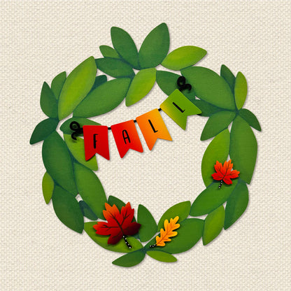 "Fall" Wreath Kit Magnets S/4