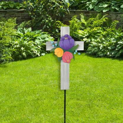 Cross w/ Flowers Magnetic Art Pop