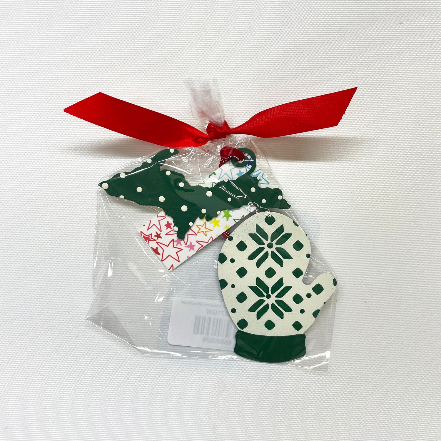 Michigan LP/UP Mitten Ornament Green/White