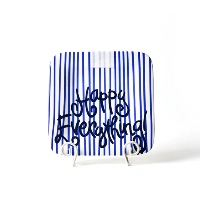 Indigo Skinny Stripe Mini Happy Everything! Square Platter