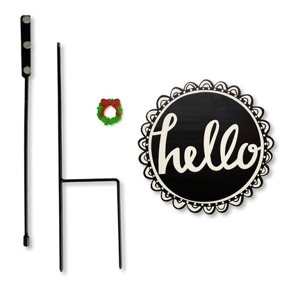Hello Holidays Magnetic Garden Stake Set
