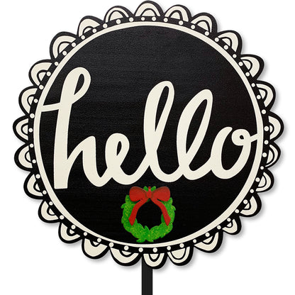 Hello Holidays Magnetic Garden Stake Set