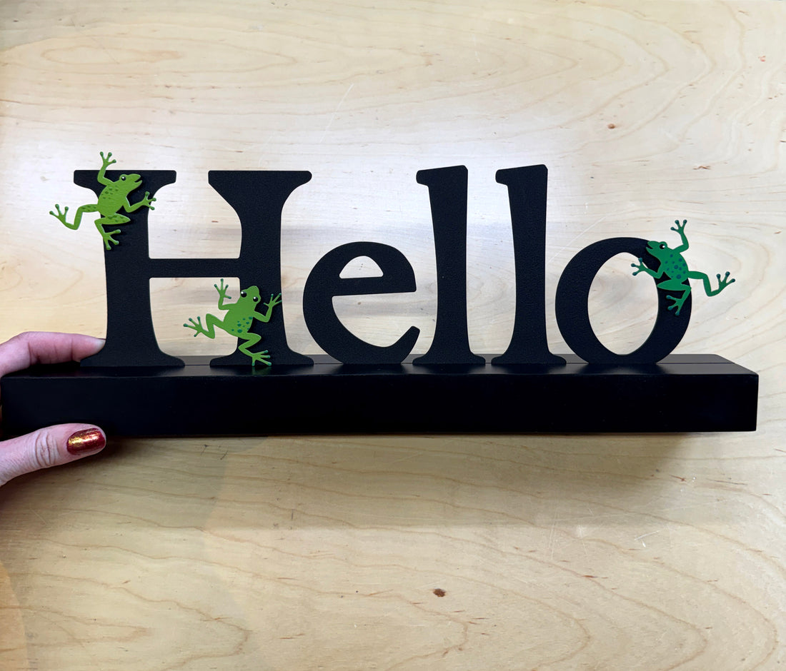 "Hello" Magnetic Word w/ Wood Base