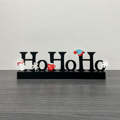 Magnetisches Wort „HoHoHo“ mit Holzsockel
