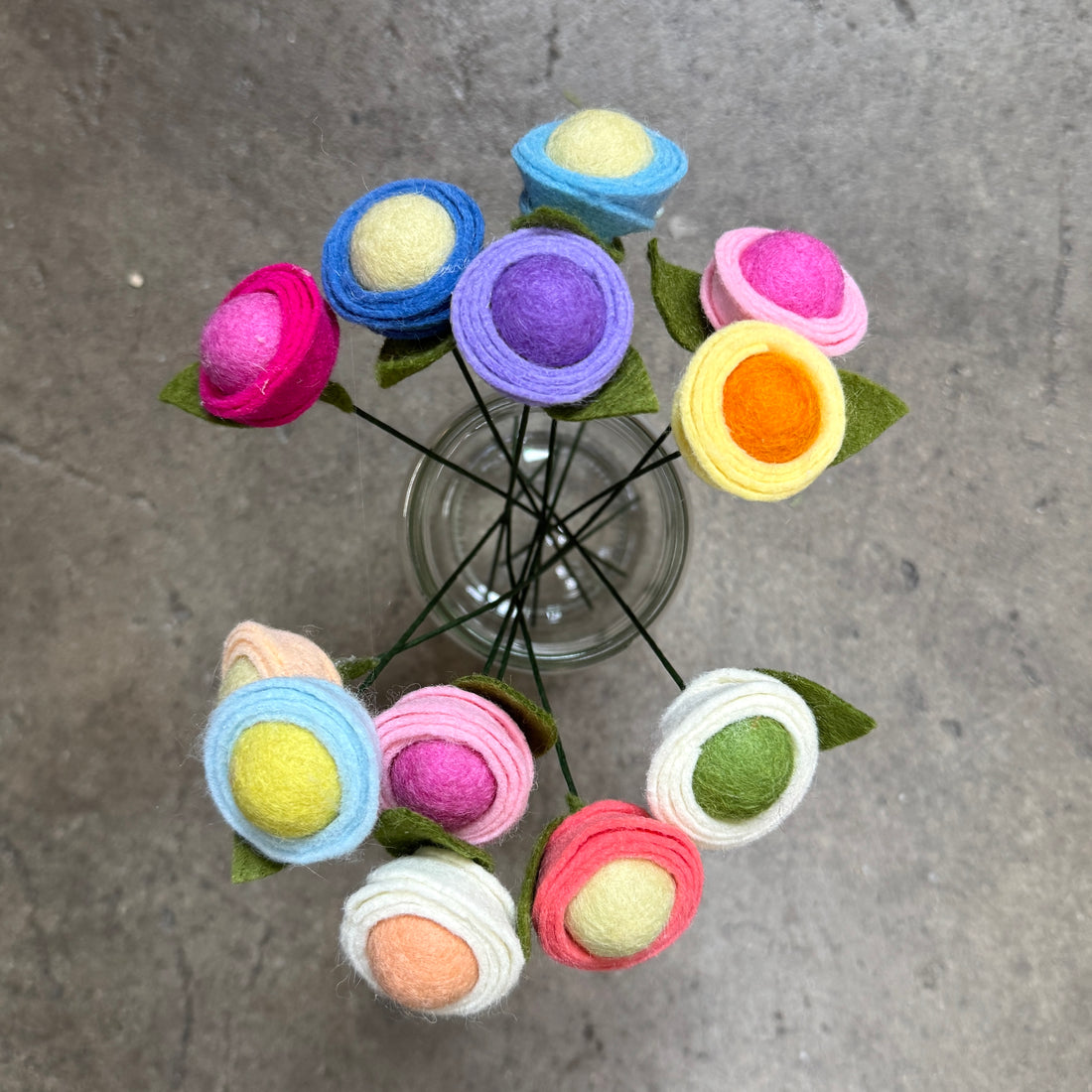 Felt Button Flower