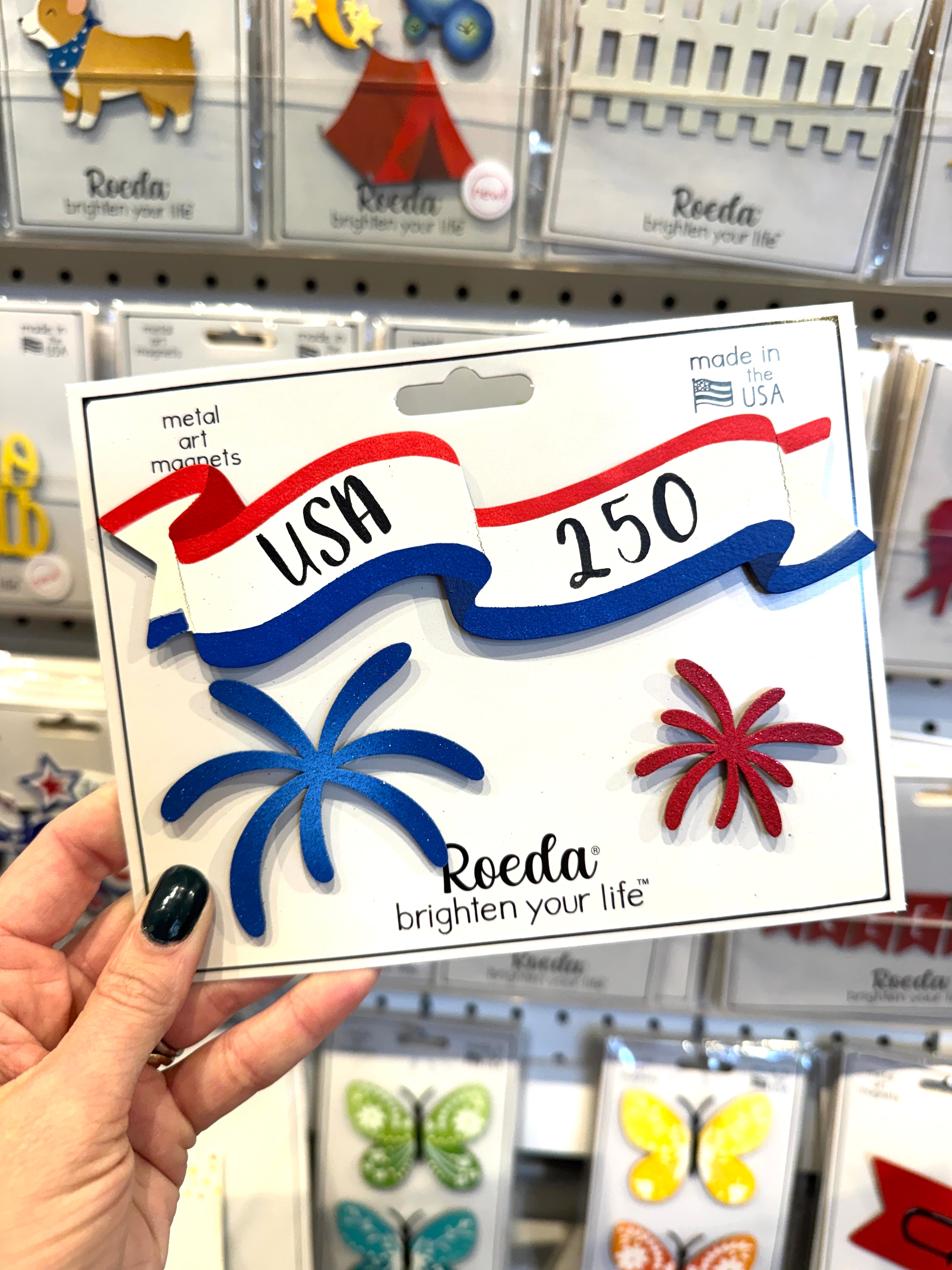 "USA 250th" Banner Magnet w/ Fireworks S/3