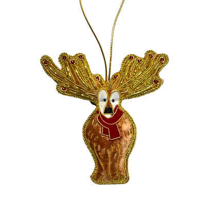 Reindeer Ornament  - Hand Embroidered