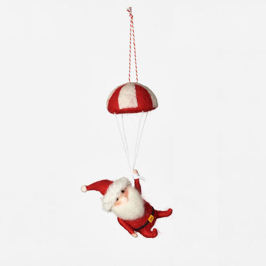 Parachuting Santa, Wool, Assorted