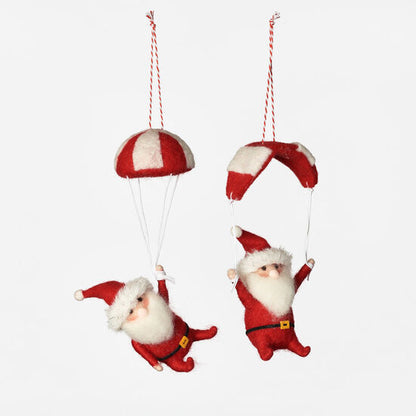 Fallschirmspringender Weihnachtsmann, Wolle, sortiert