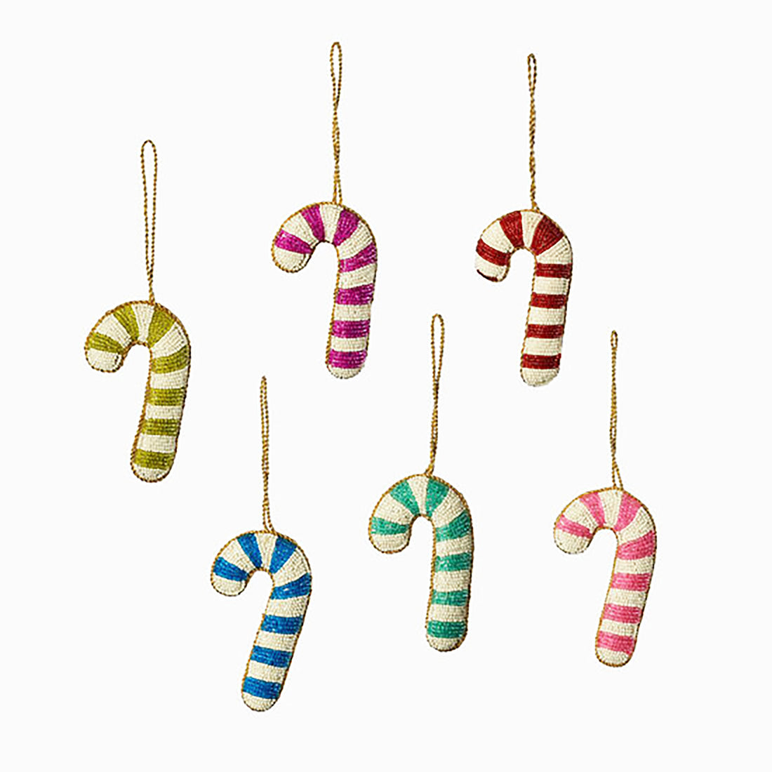 Candy Cane Beaded Ornament (6 colors)