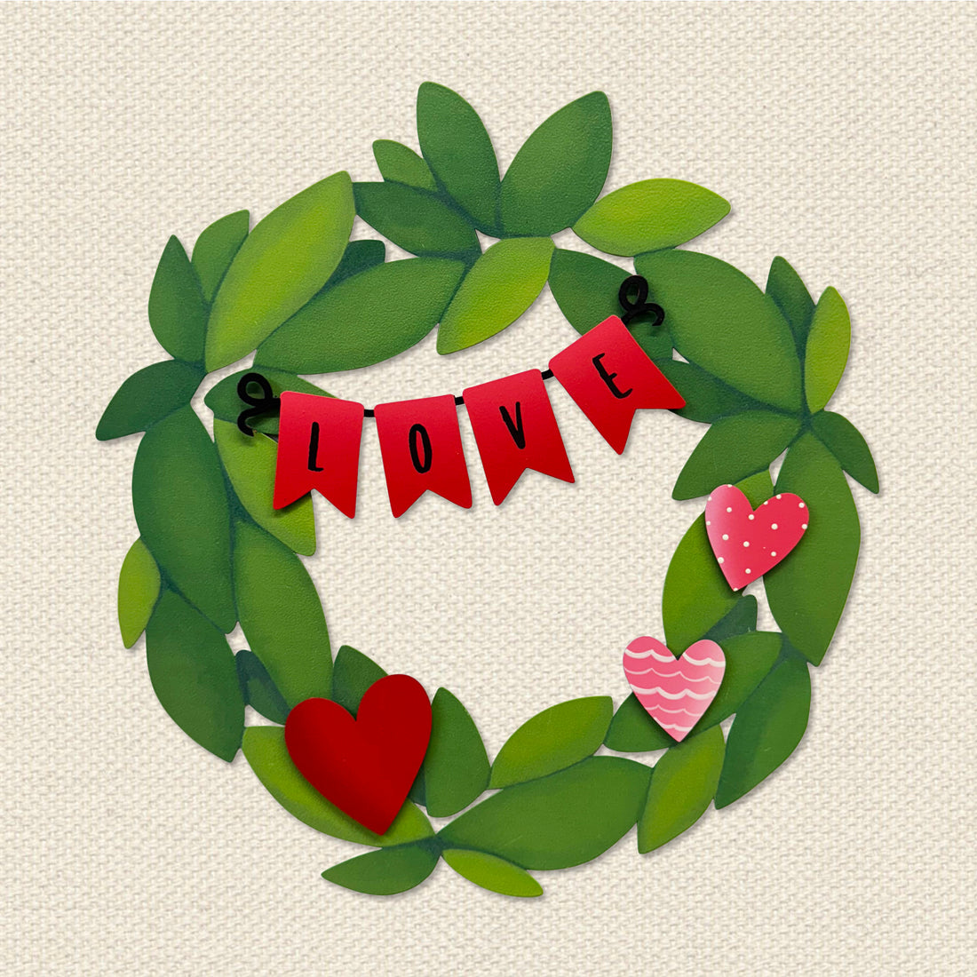 "Love" Wreath Kit Magnets S/4