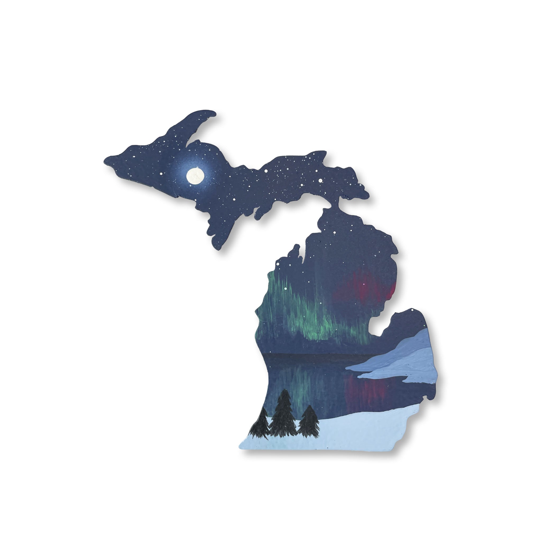 Michigan w/ Northern Lights Magnet