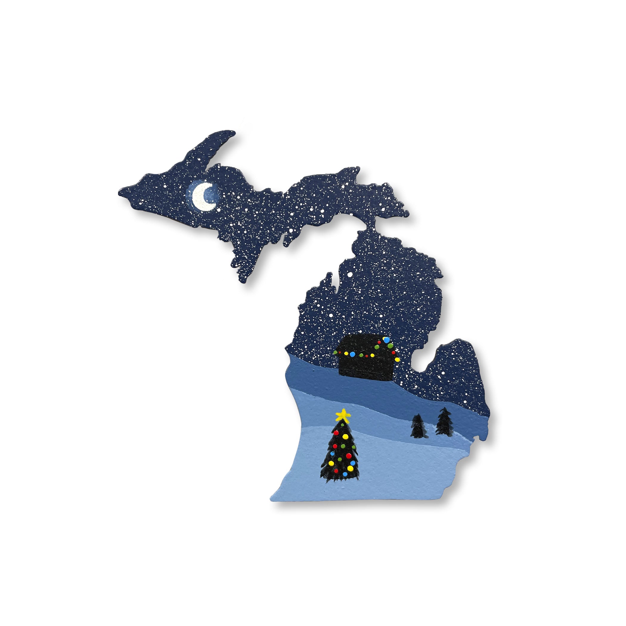 Michigan w/ Winter Scene Magnet