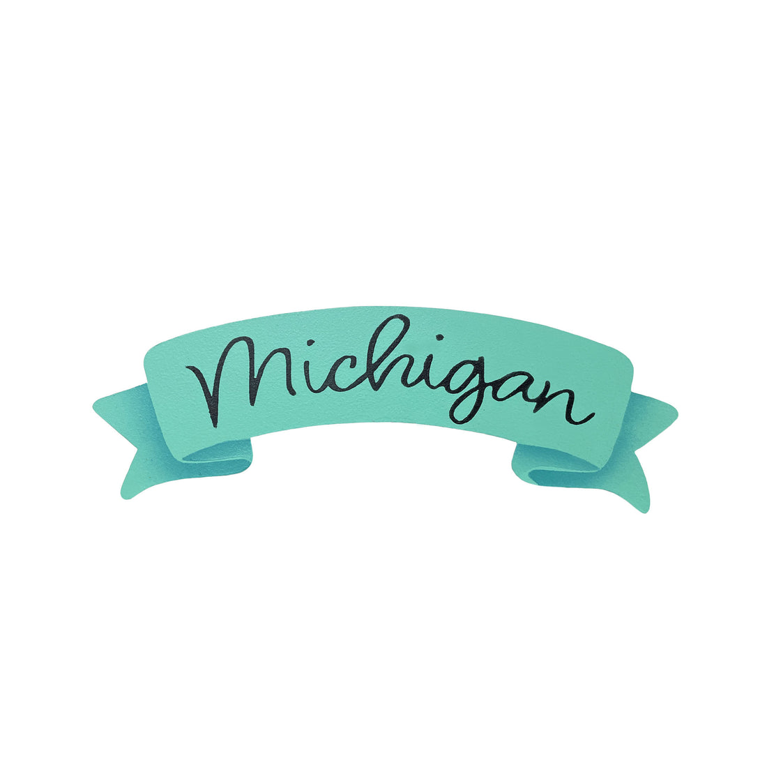 "Michigan" Banner Magnet Blue (6"w)