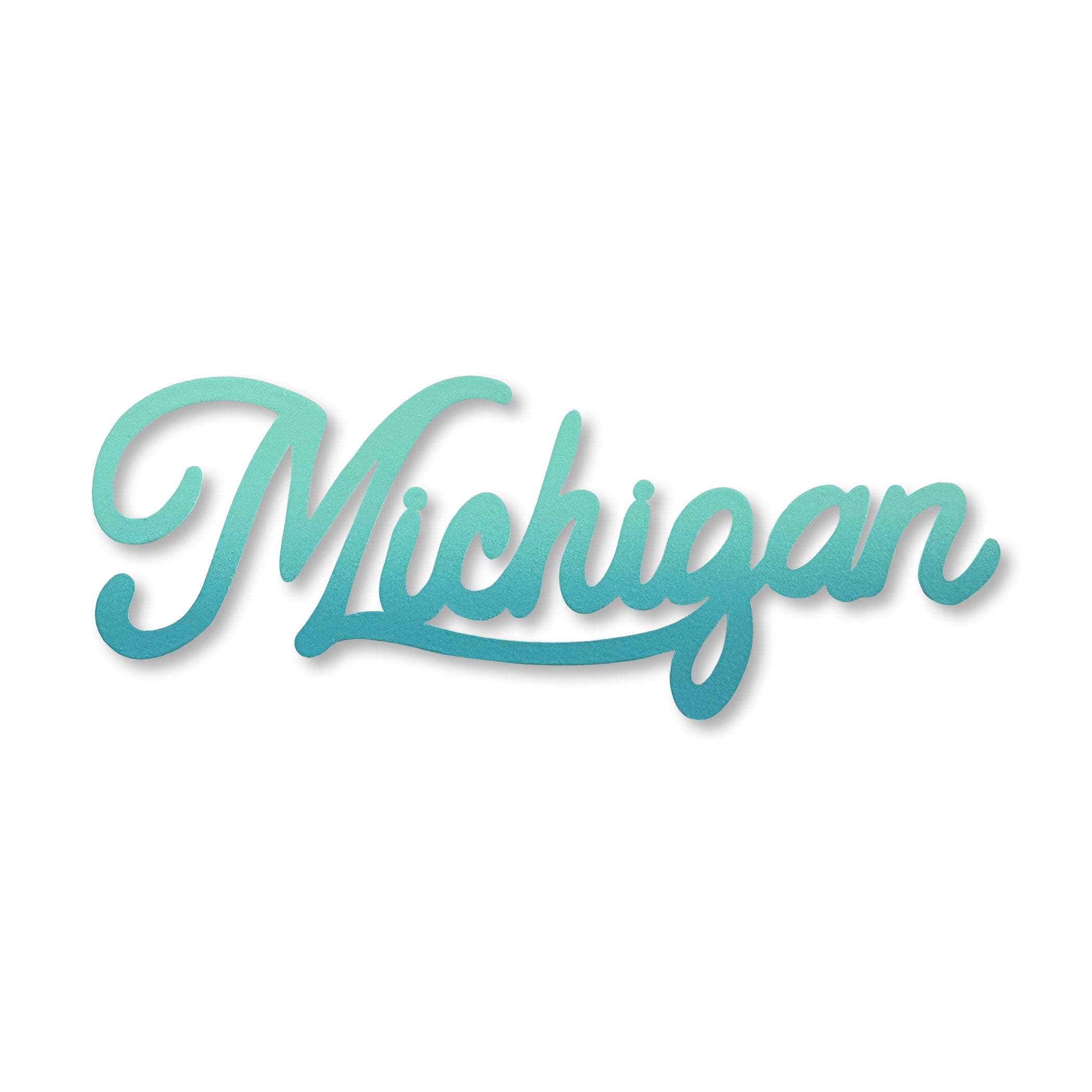 Blauer Magnet mit „Michigan“-Schriftzug