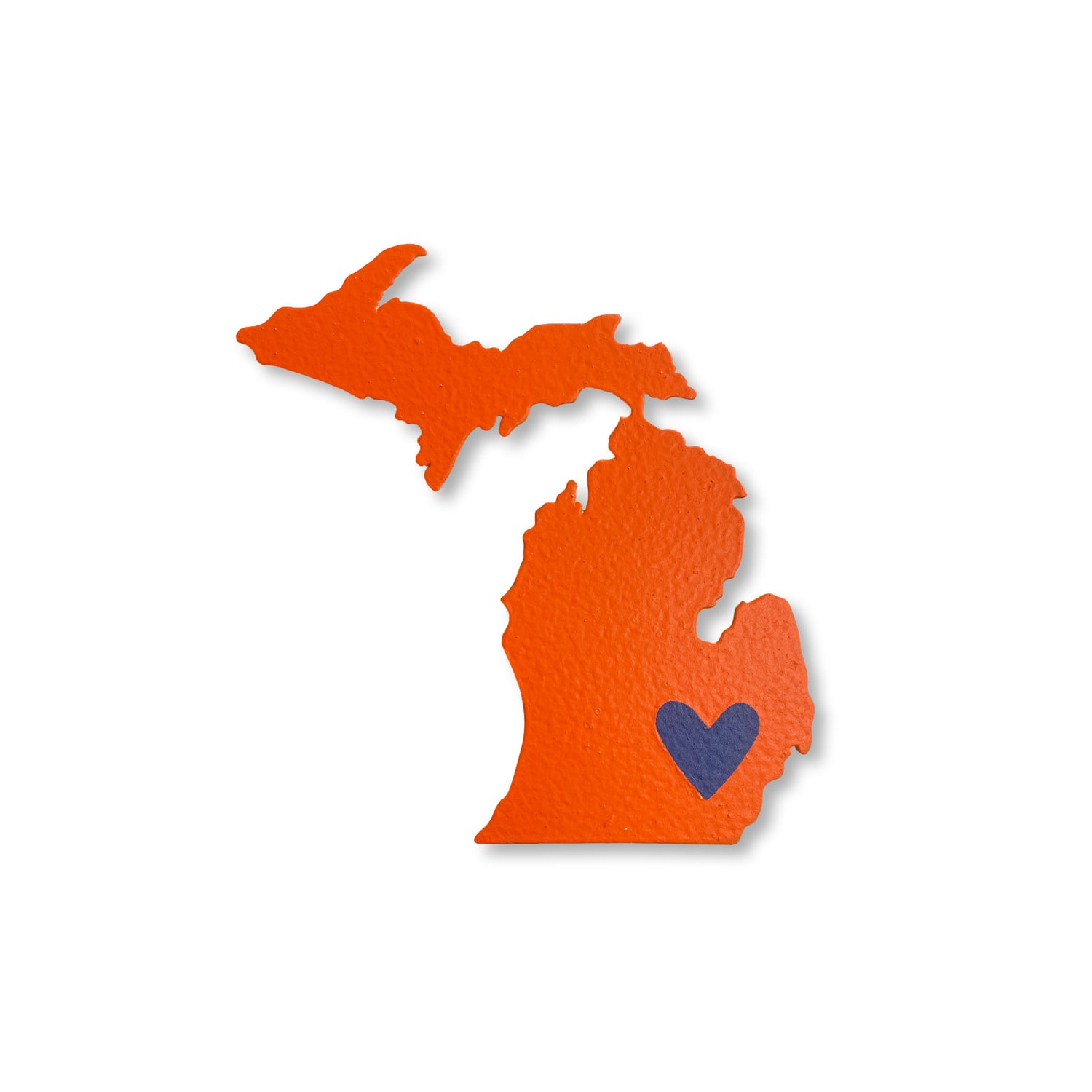 Michigan w/ Heart on Detroit Blue/Orange