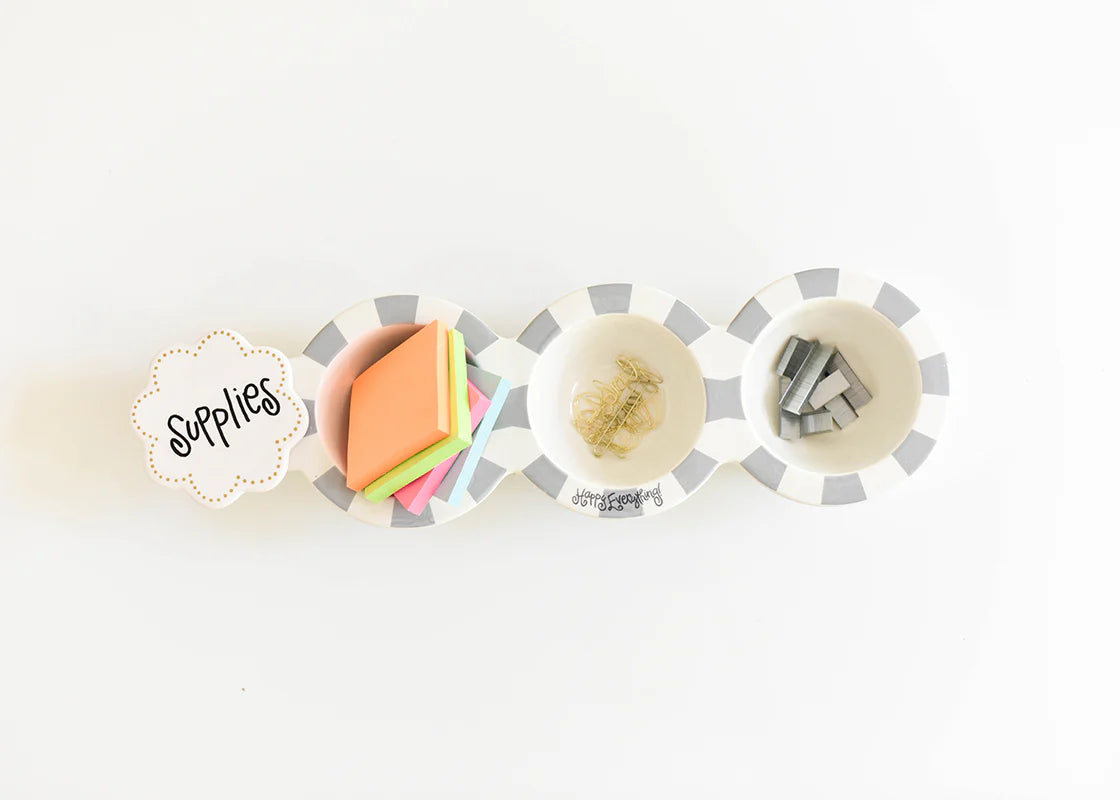 Stone Stripe Mini Happy Everything! Trio Bowl