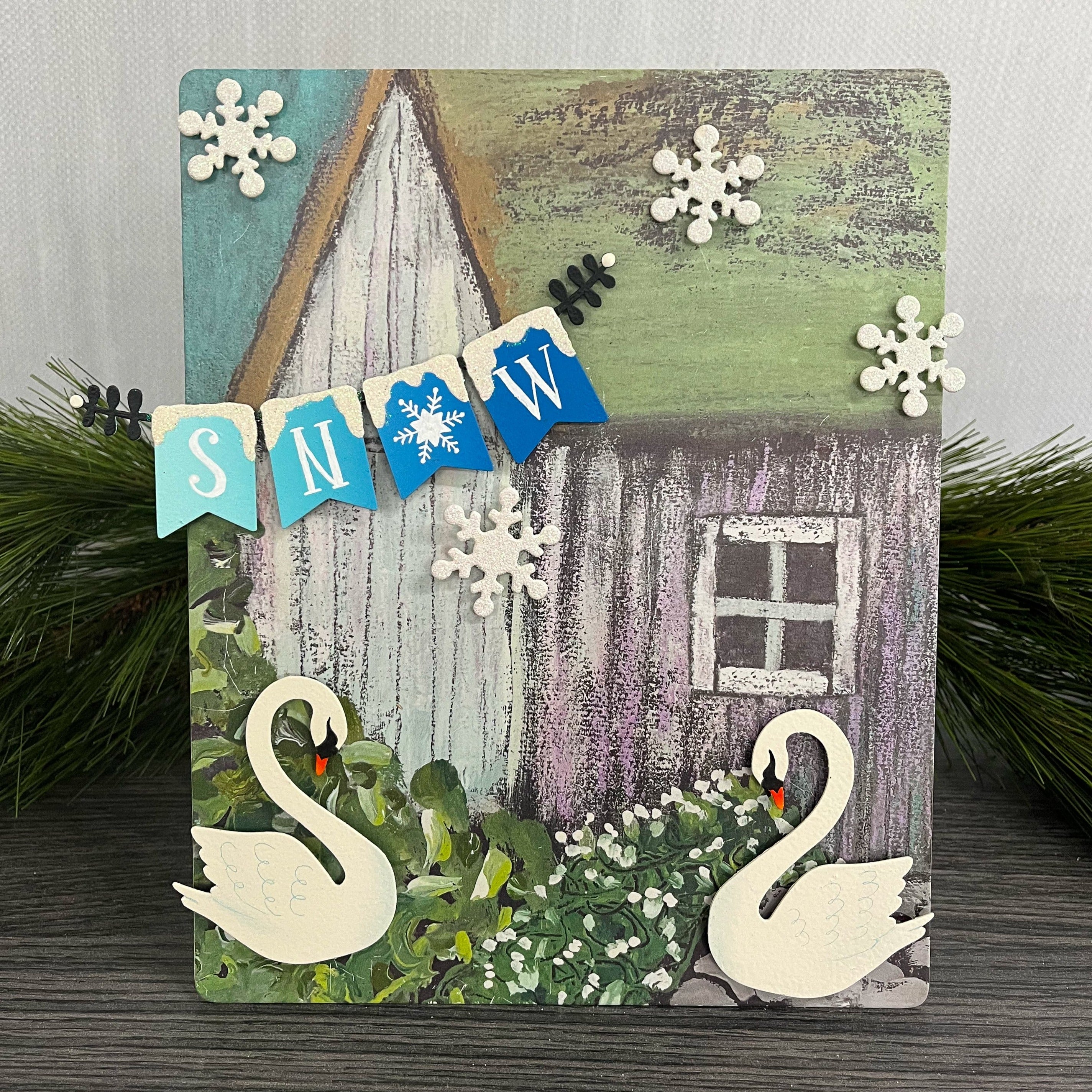 Snow Banner Magnet - Blue (6"w)