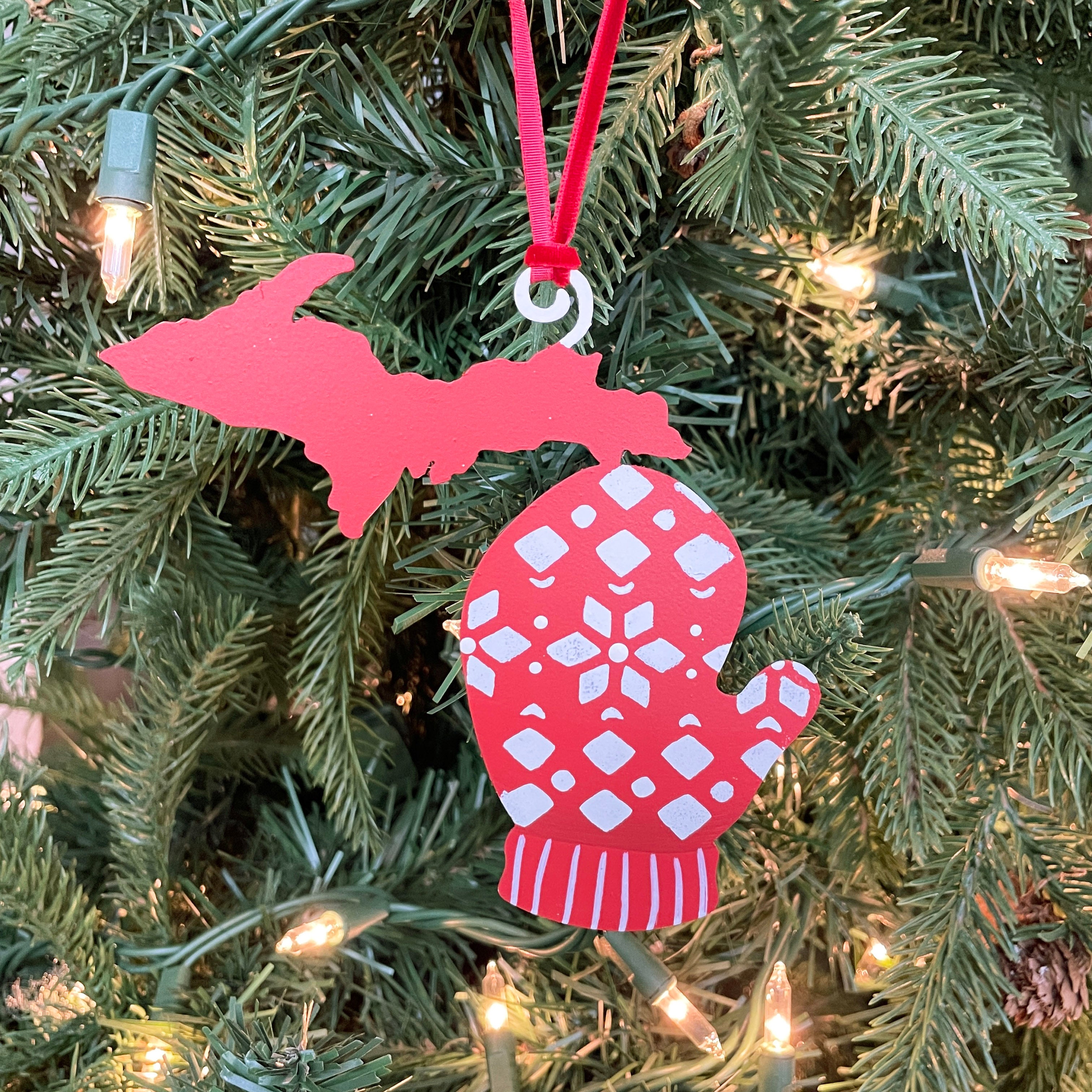 Michigan LP/UP Mitten Ornament