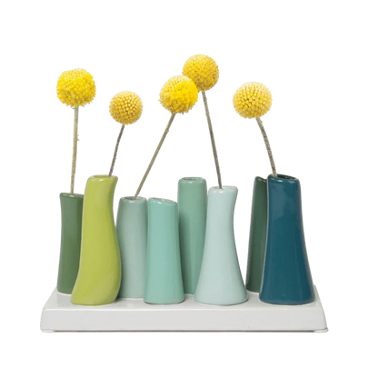 Vogelvase Porzellan Babyblau