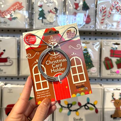 Christmas Card Holder Photo Cable w/ 6 Small Magnets (60" long)