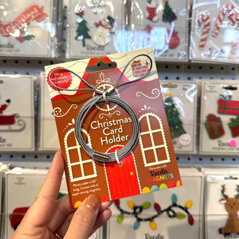 Christmas Card Holder Photo Cable w/ 6 Small Magnets (60" long)