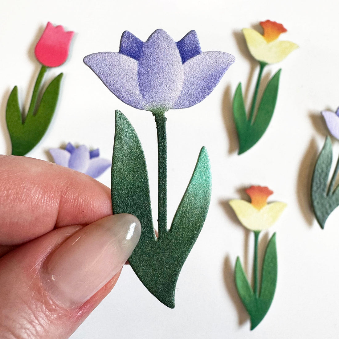 Blumenstiel-Magnet Lila