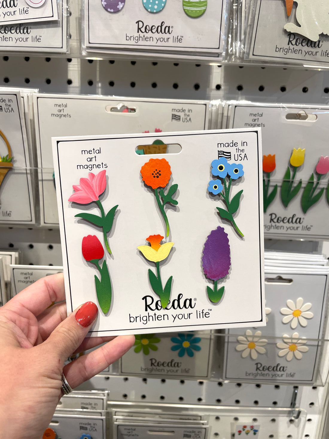 Regenbogenblumen-Stielmagnete S/6