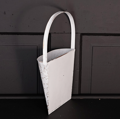 White Embossed Wall Pocket