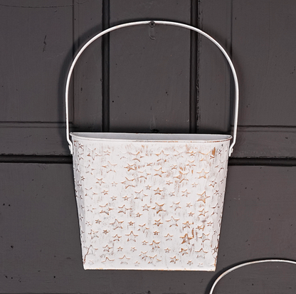 White Embossed Wall Pocket