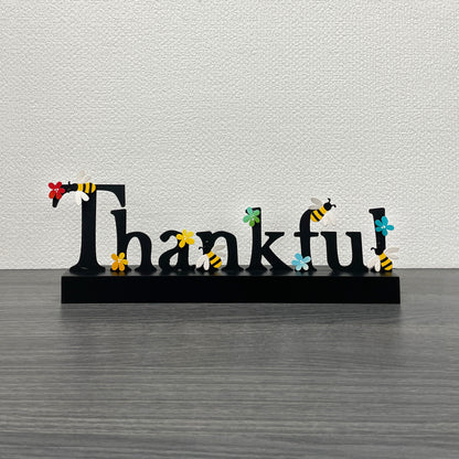 &quot;Thankful&quot; Magnetic Word w/ Wood Base