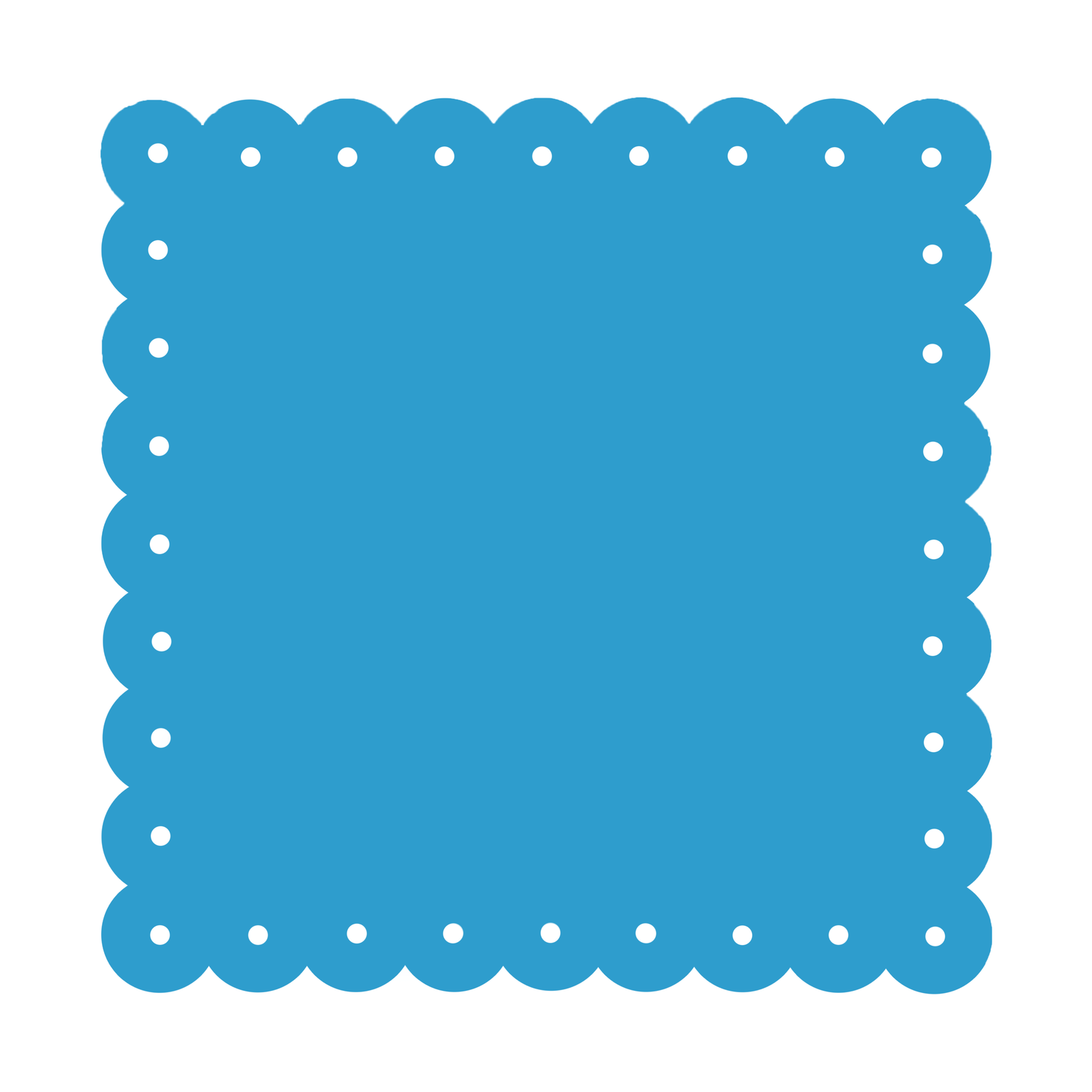 Scalloped Memo Board 18.5" - Turquoise