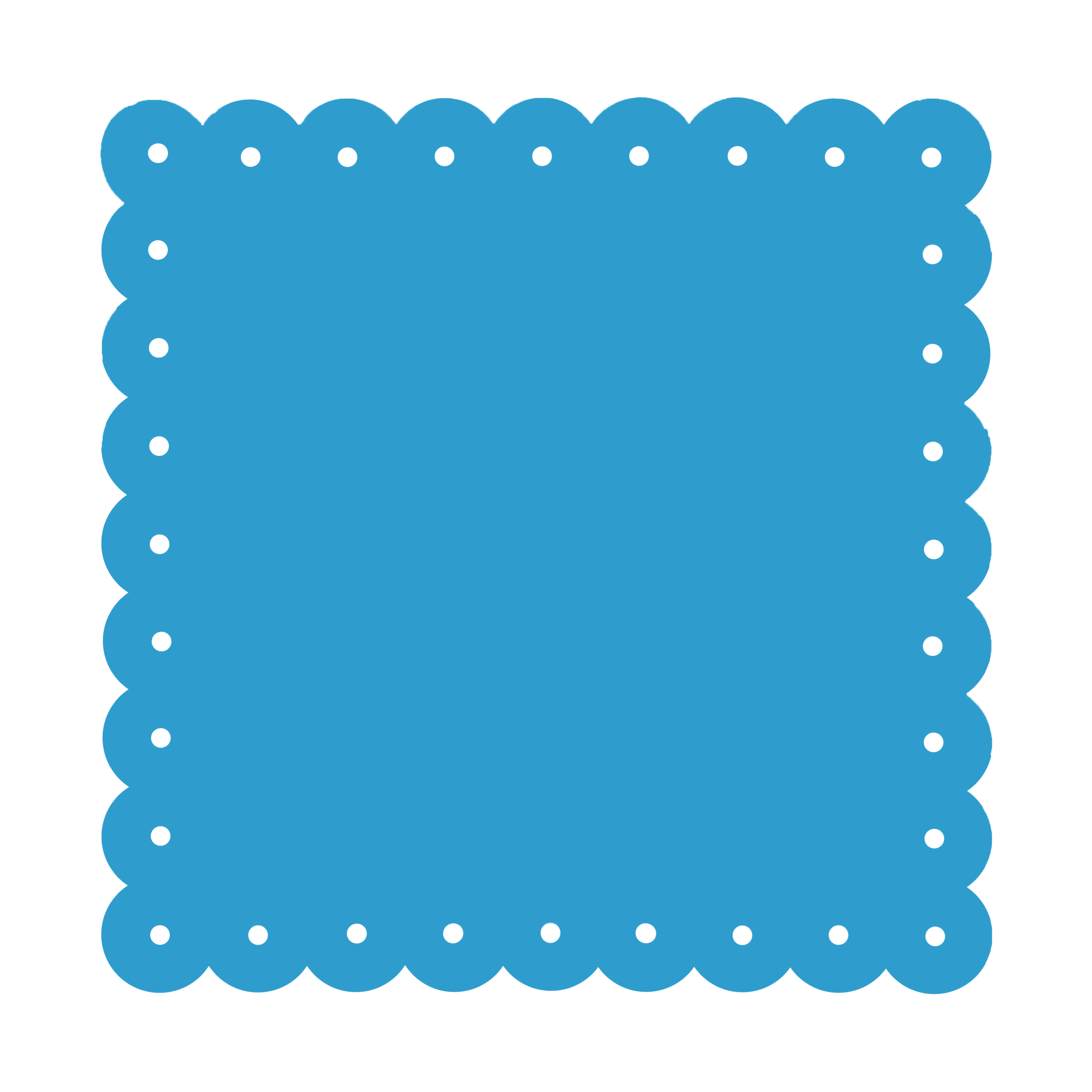 Scalloped Memo Board 18.5" - Turquoise