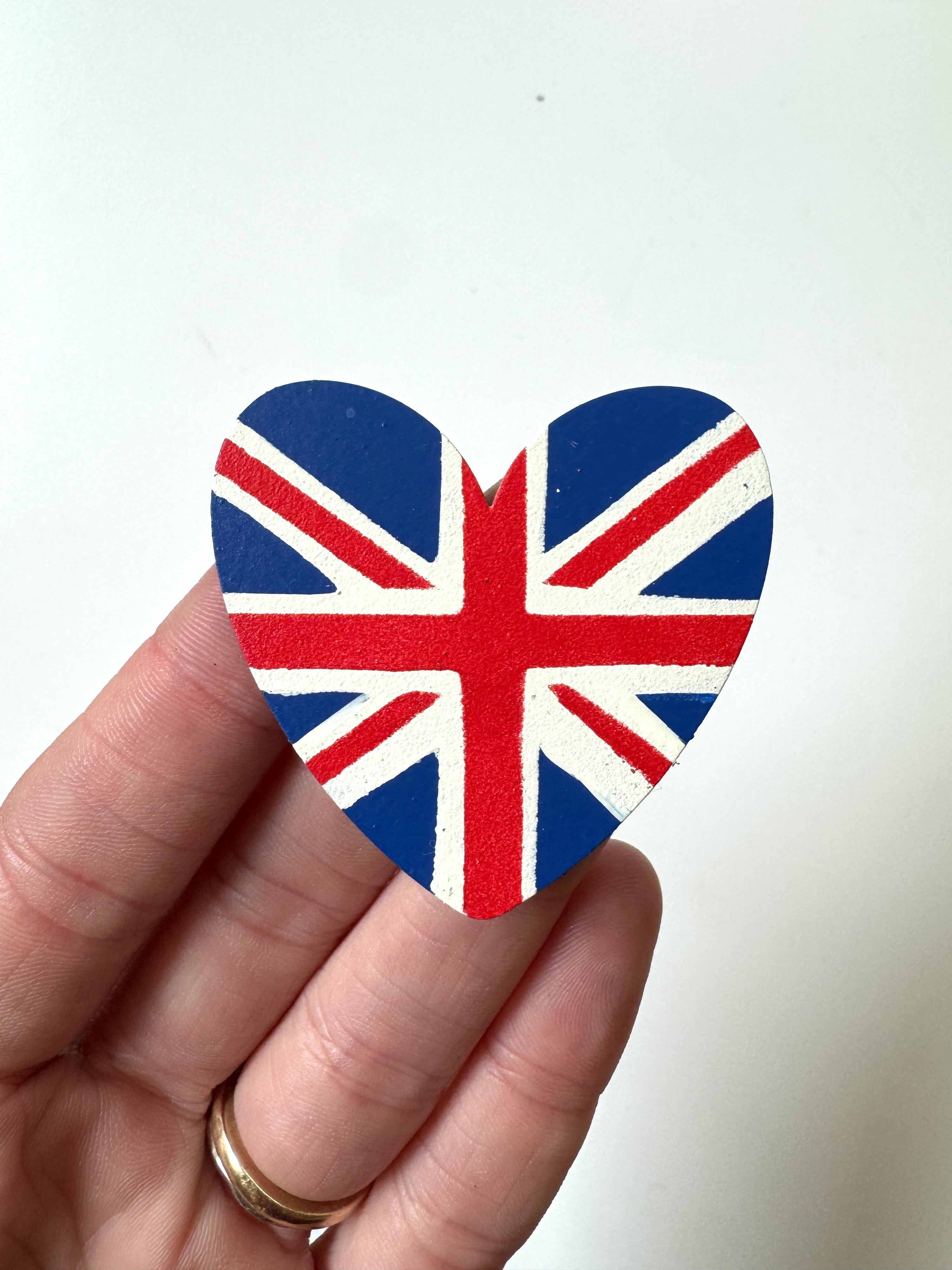 British Flag Heart Magnet, Single