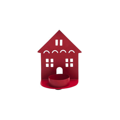 Tealight Holder House Barn Red (4.5x3.75x2.25)