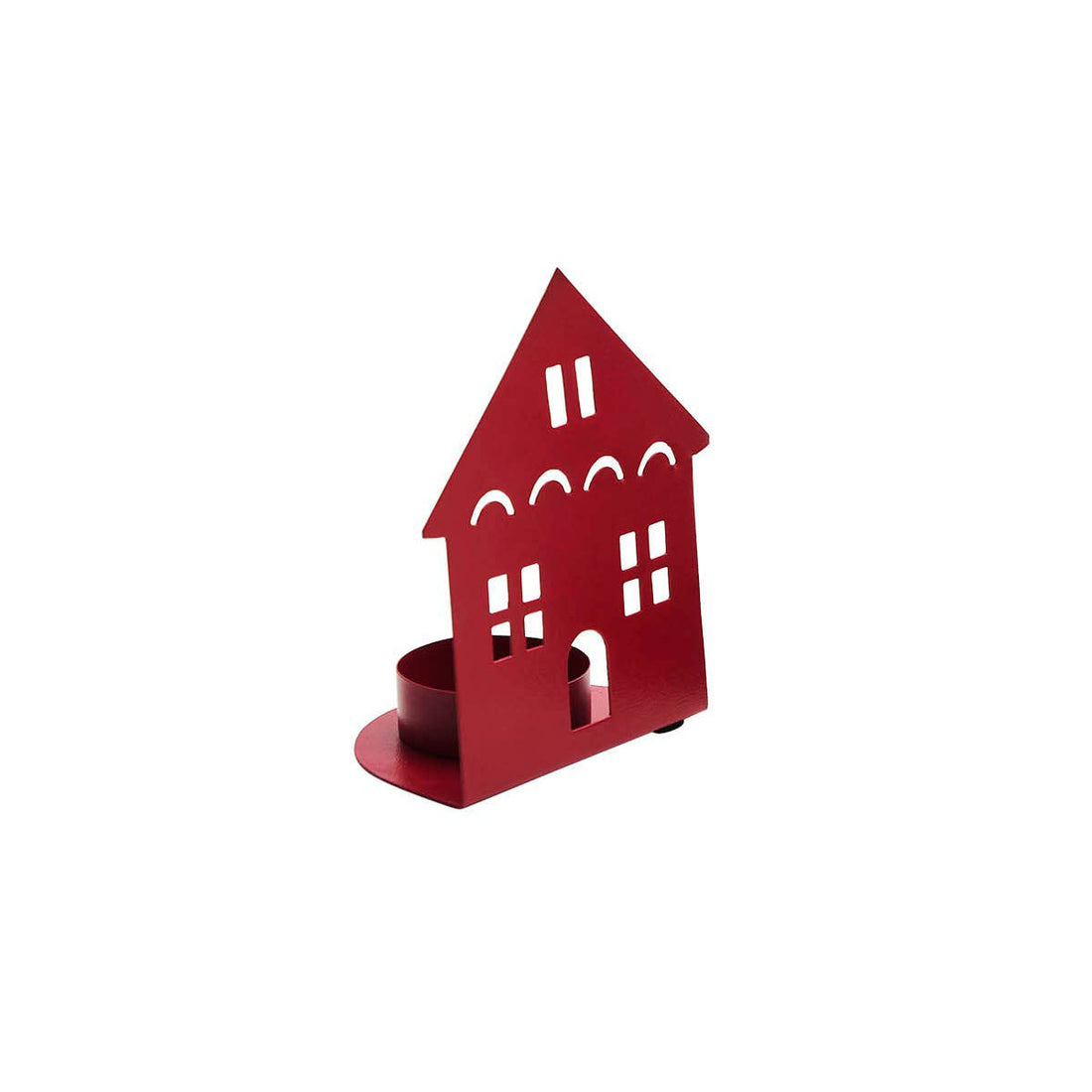 Tealight Holder House Barn Red (4.5x3.75x2.25)
