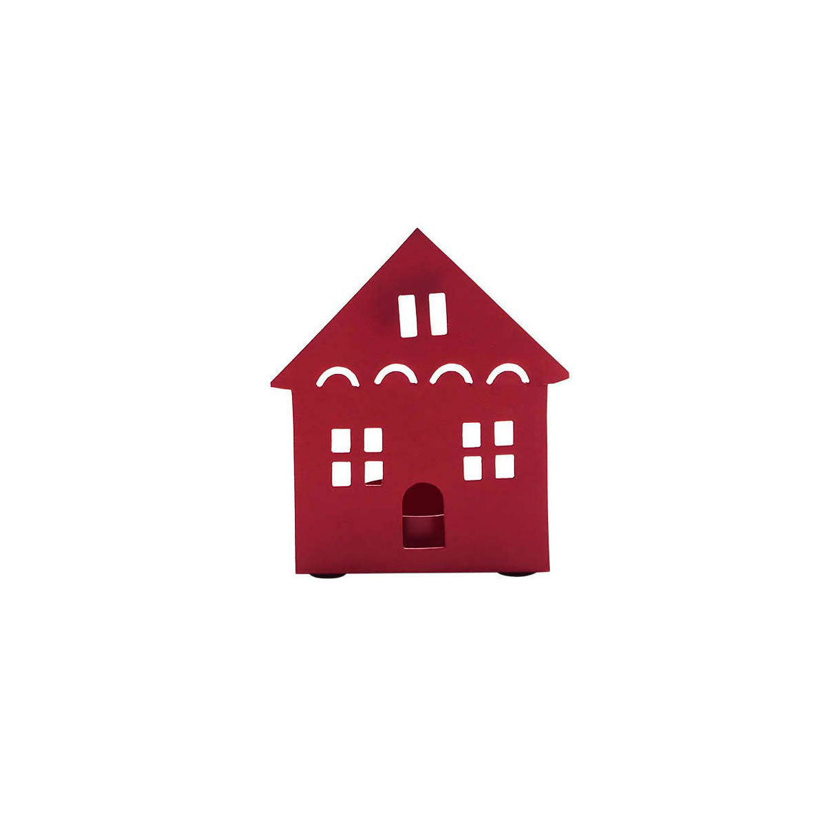 Tealight Holder House Barn Red (4.5x3.75x2.25)