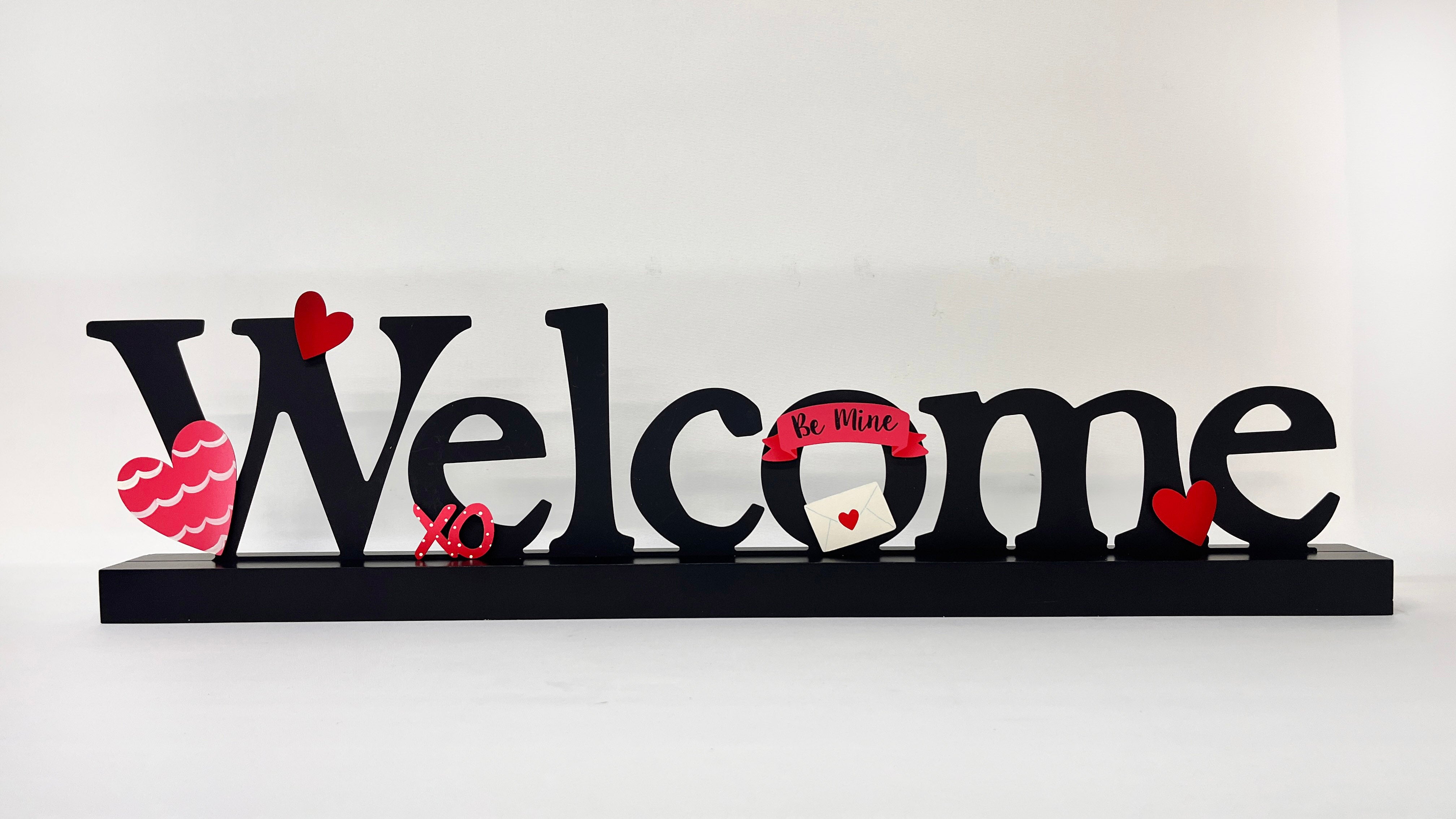 "Welcome" Magnetic Word 27"  w/ Wood Base
