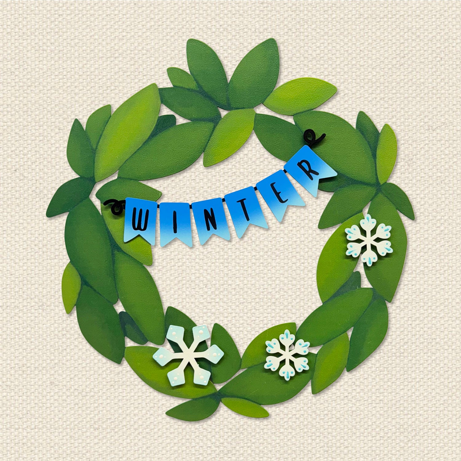 "Winter" Wreath Kit Magnets S/4