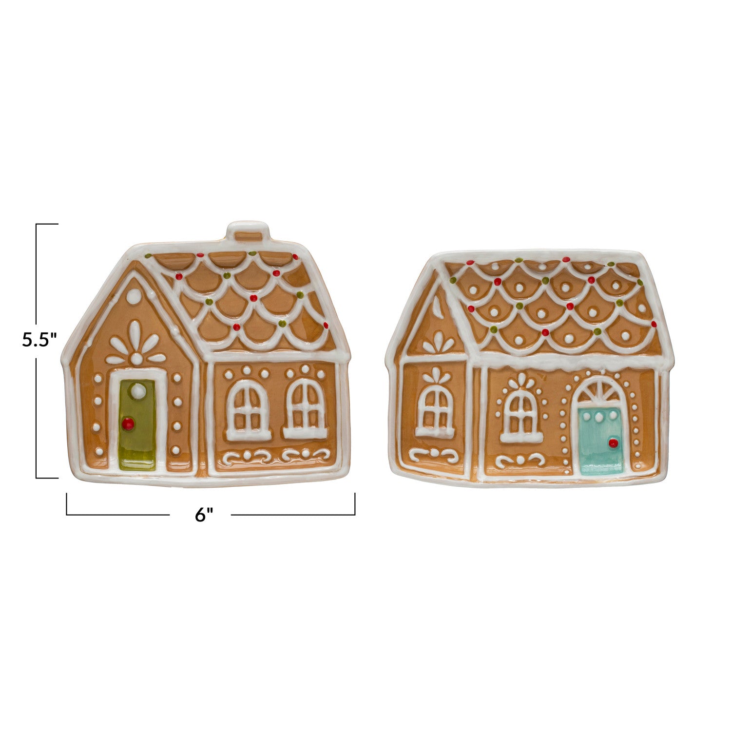 Handpainted Ceramic Ginger Bread House Shaped Plate