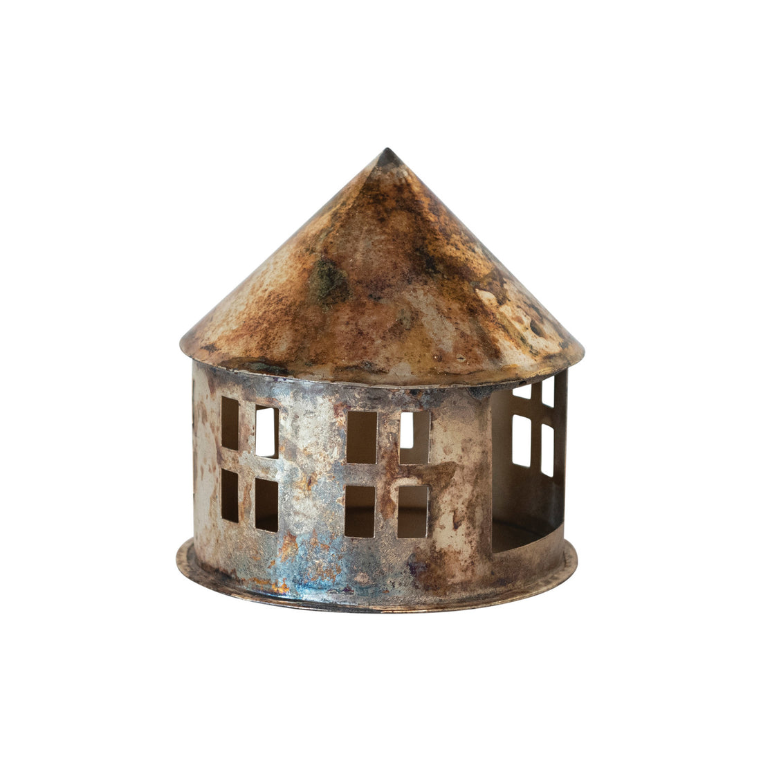 Round Metal House Tealight Holder