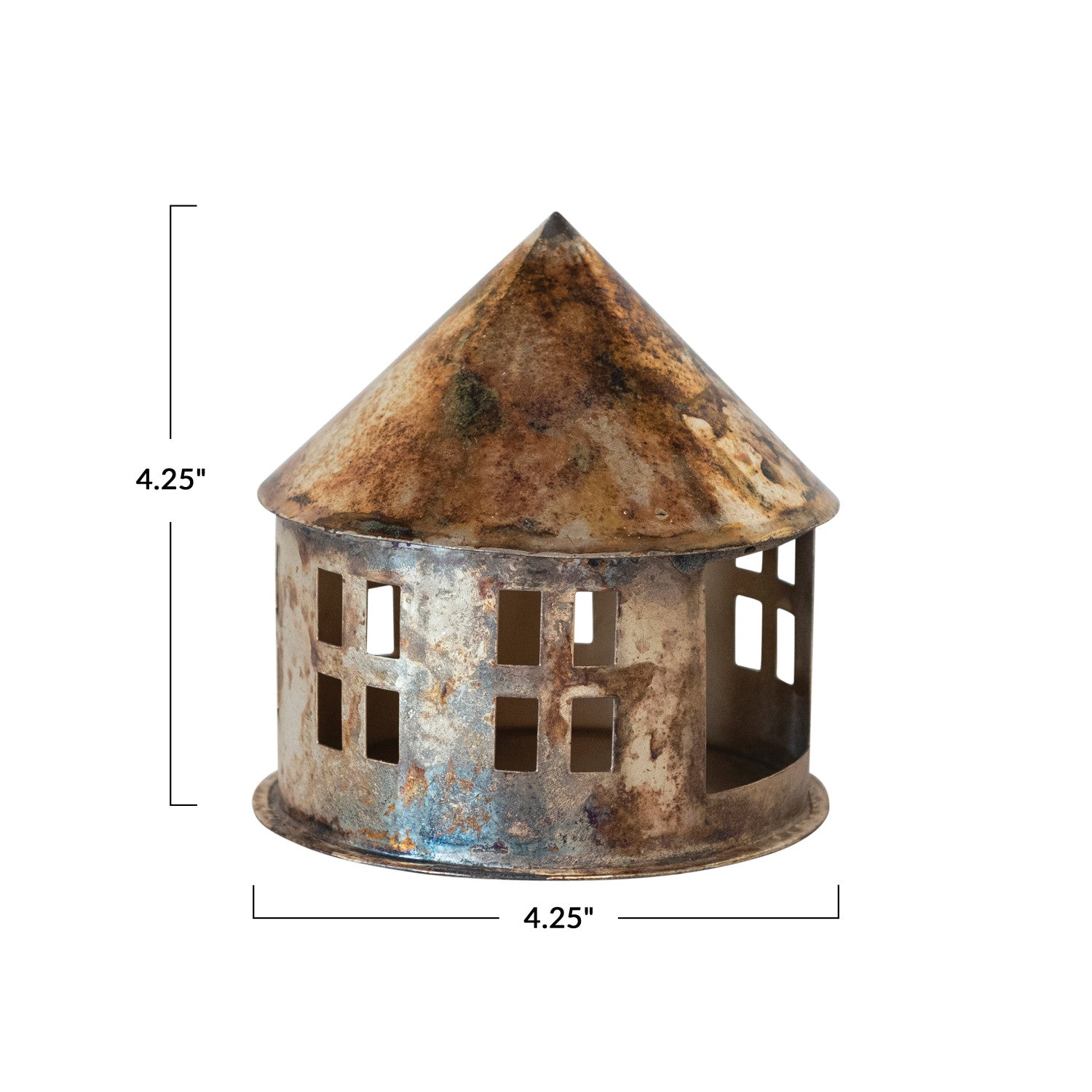 Round Metal House Tealight Holder