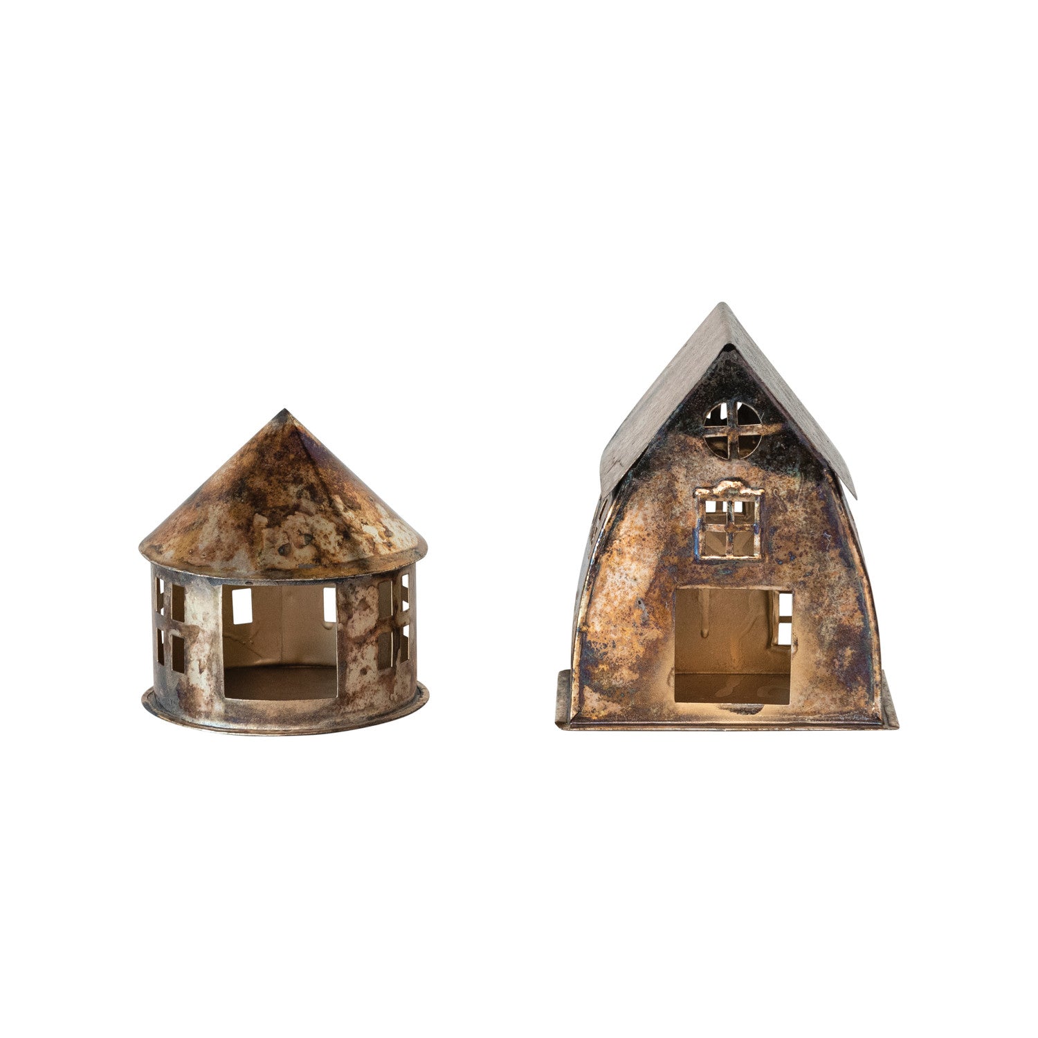 A-Frame Metal House Tealight Holder