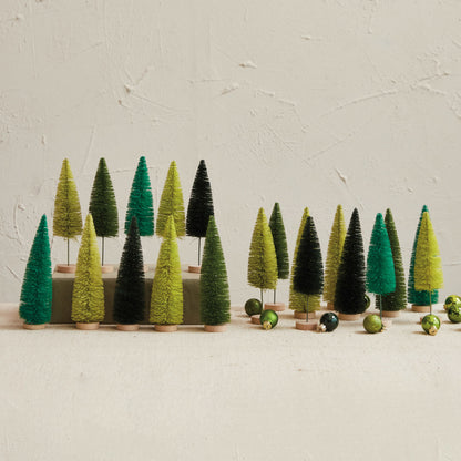 Sisal Bottle Brush Trees w/ Wood Base (2 styles)