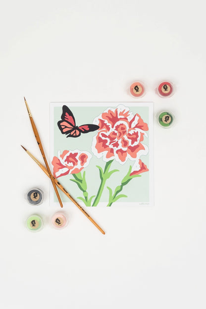 Carnations Mini Paint-By-Number Kit