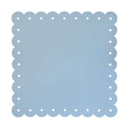 Scalloped Memo Board 18.5" - Baby Blue