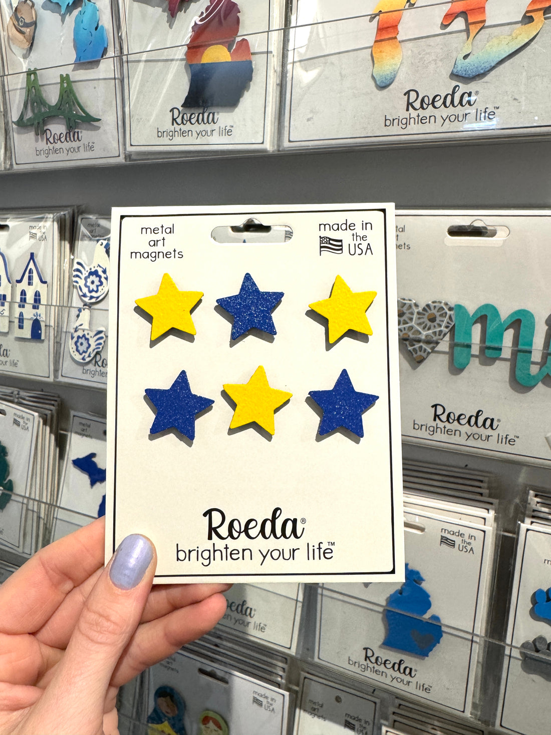 Collegiate Star Magnets S/6 Blue/Yellow